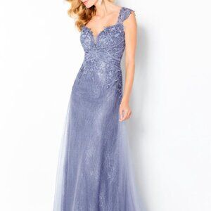 220646 Floral Sweetheart Neckline Mother's Dress with Shawl by Cameron Blake